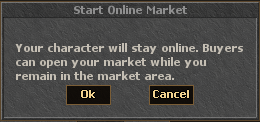 Start Online Market confirmation dialog